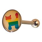 40597 - Rainbow Kitty Tongue Bar - |Clear-96|