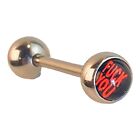 40602 - High-Quality Fuck You Tongue Bar Piercing Jewelry with Clear Design |Clear-96|