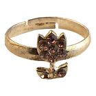 40607 - Pink Flower Rhinestone Ring