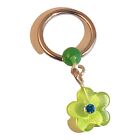 40617 - Elegant Green Flower Design Eyebrow Ring with Clear Accents for Body Piercings and Everyday Style |96|