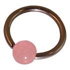40618 - Stylish Metal and Pink Ball Eyebrow Ring with Clear Elements for Body Jewelry |Clear-96|