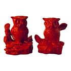 40698 - Set of 2-5" Red Owls - |H-52|