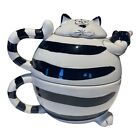 40755 - Elegant 3 Piece Cat Design Teapot and Cup Set for Kitchen |2-14|