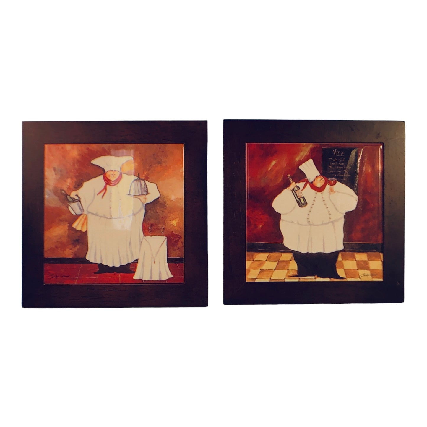 41186 - Jennifer Garant Set of 2 Fat Chef Trivets 8" - [H-44]
