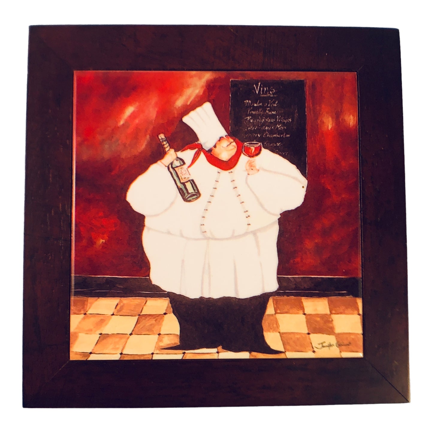 41186 - Jennifer Garant Set of 2 Fat Chef Trivets 8" - [H-44]