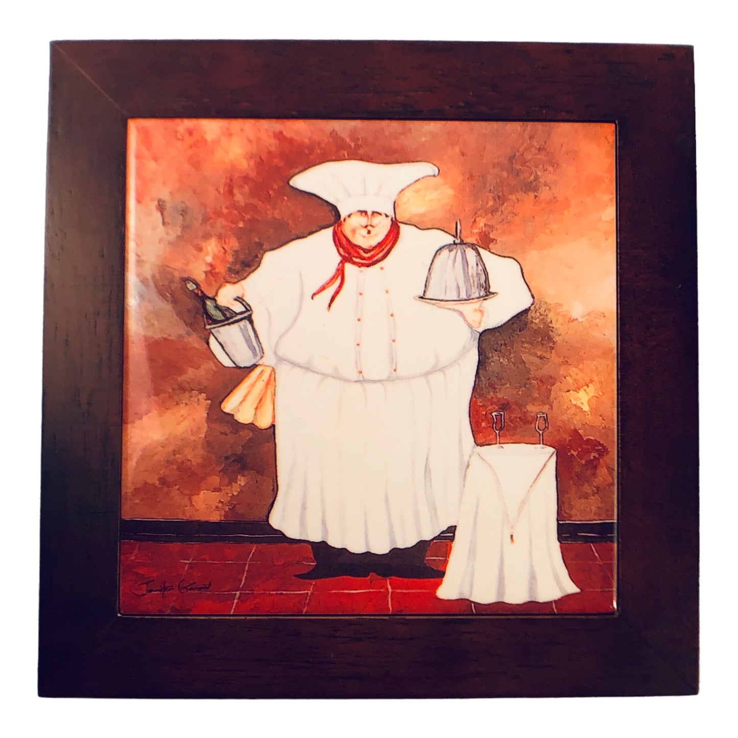 41186 - Jennifer Garant Set of 2 Fat Chef Trivets 8" - [H-44]