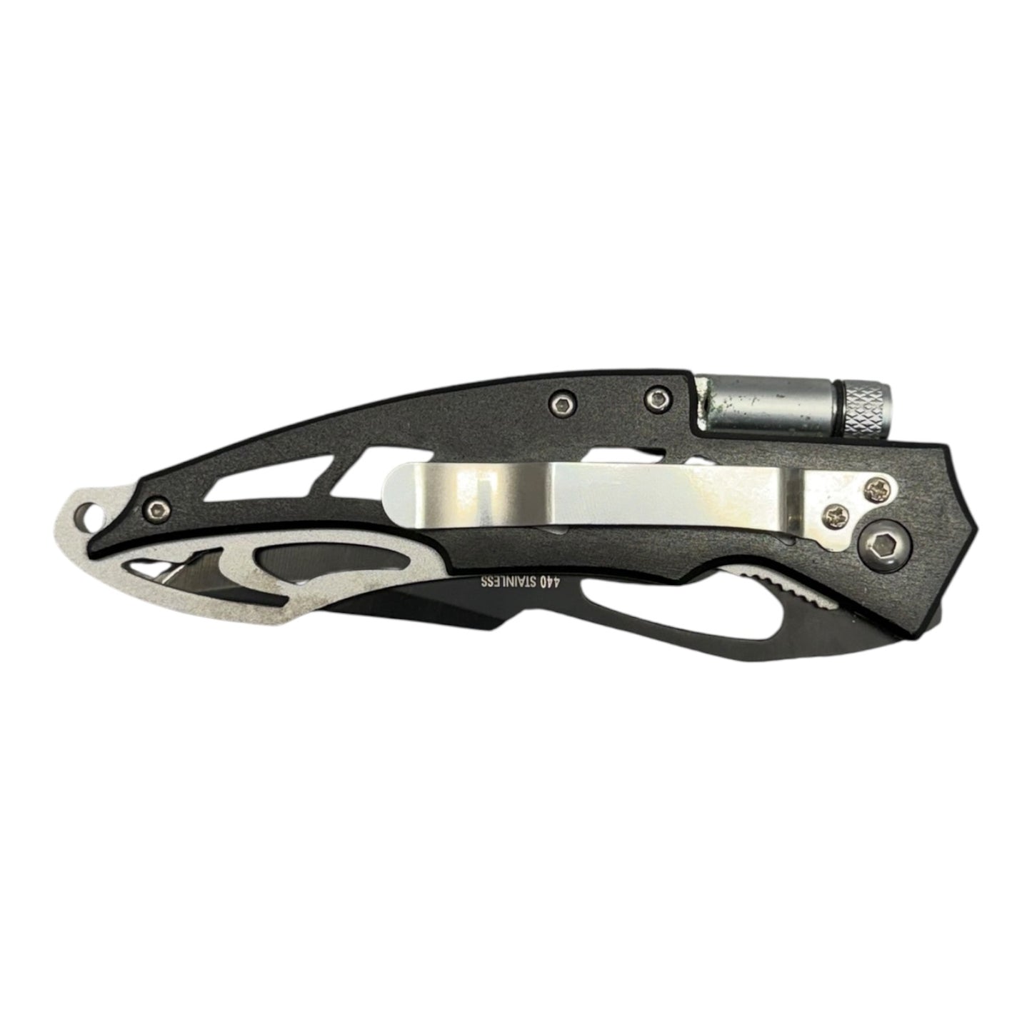 41272 - 8" Black Master Pocket Knife w/ Screw 4.75" Closed |89|