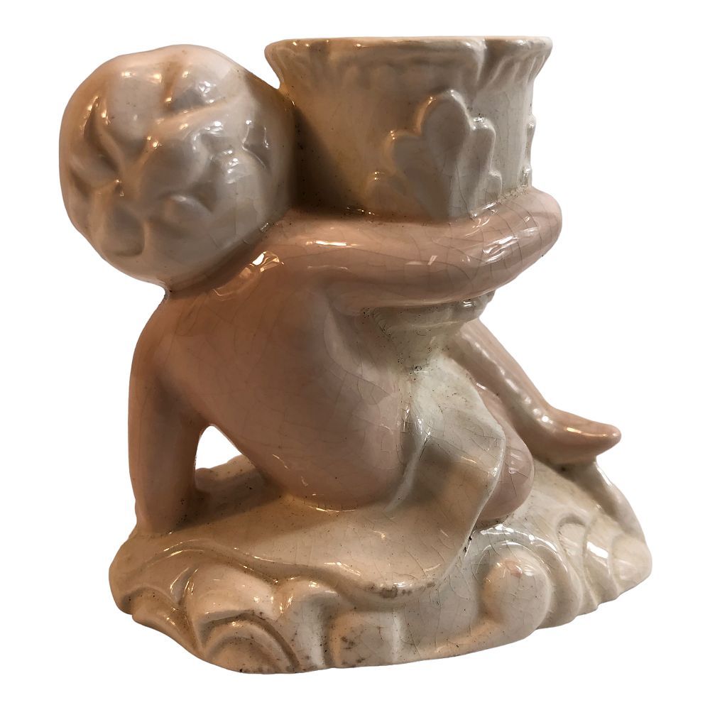 41284 - 3" Glazed Ceramic Antique Candle Holder |TBD|