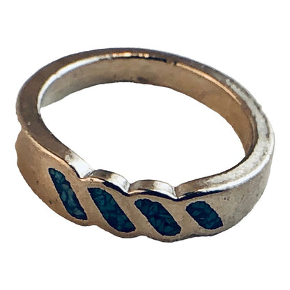 41471 - Elegant 4 Stripe Turquoise Ring for Women in Size 8 with Free Shipping |Clear-99|
