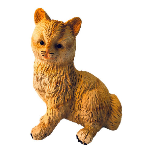 41544 - Exquisite 6-Inch Ginger Cat Figurine with Detailed Fur and Whiskers for Home Decor and Collectors |2-61|