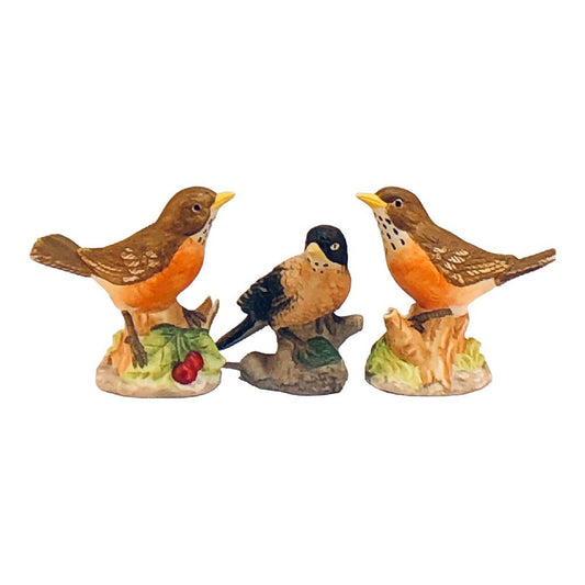 41559 - 3" Set of 3 Black & Brown Birds - |20-14|