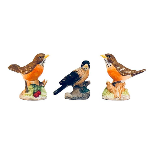 41559 - 3" Set of 3 Black & Brown Birds - |20-14|
