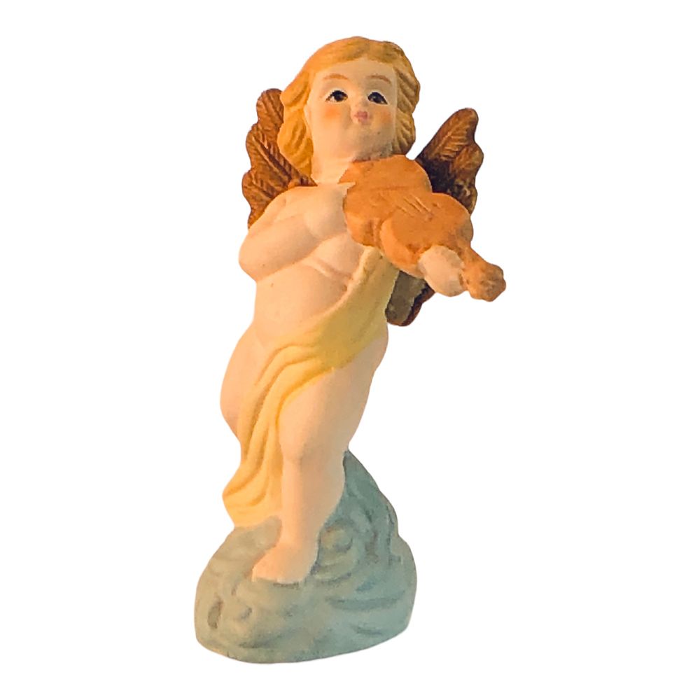 41561 - 7 Inch Blonde Angel With Harp Figurine for Elegant Display and Collection |H-34|