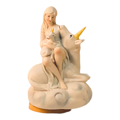 41571 - 7" Musical Lady with Two Unicorns  - [4-14]
