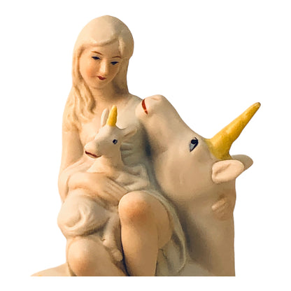 41571 - 7" Musical Lady with Two Unicorns  - [4-14]