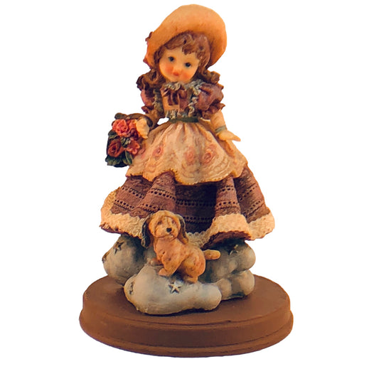 41572 - 8" Brunette Girl with Dog - [4-14]