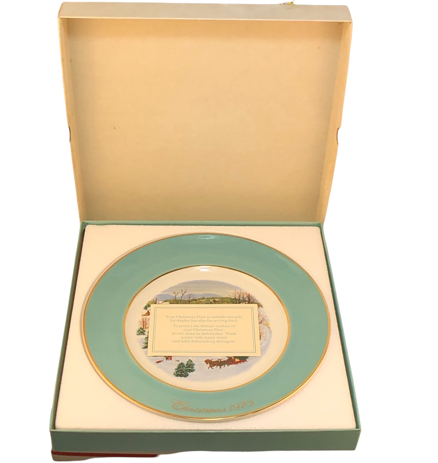 41586 - 10" Avon Christmas Plate 1973 |13-27|