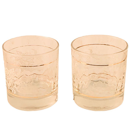 41597 - 3" Set of 2 White Flower Glasses - |2-23|