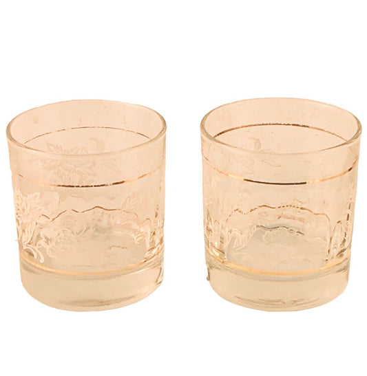 41597 - 3" Set of 2 White Flower Glasses - |2-23|