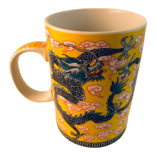 41613 - 4" Yellow and Teal Dragon Cup - |1-25|
