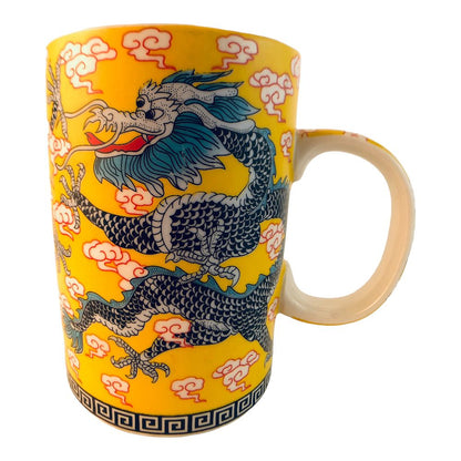 41613 - 4" Yellow and Teal Dragon Cup - |1-25|