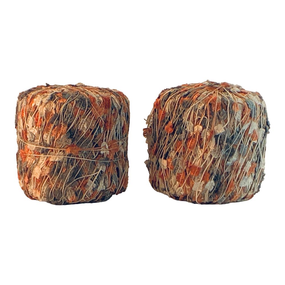 41665 - Set of 2 - Blue Tan Eyelash Yarn |4-3|