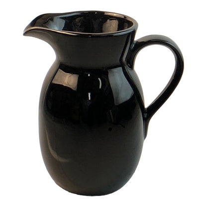 41676 - 7" Black Ceramic Pitcher for Modern Elegant Home Decor and Flower Arrangements |GR-65|