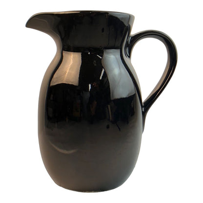 41676 - 7" Black Ceramic Pitcher for Modern Elegant Home Decor and Flower Arrangements |GR-65|