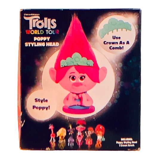 41684 - Trolls Doll Poppy Styling Head with Whimsical Hair Styling Fun for Kids' Creative Play |Pod 1-7|