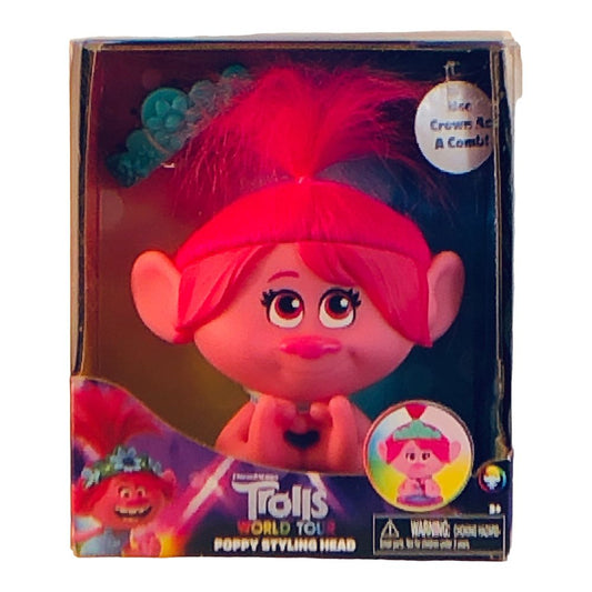 41684 - Trolls Doll Poppy Styling Head with Whimsical Hair Styling Fun for Kids' Creative Play |Pod 1-7|