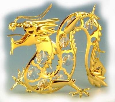 417 - 4" Gold Dragon - Clear Gems - |Y-36/Z 87|
