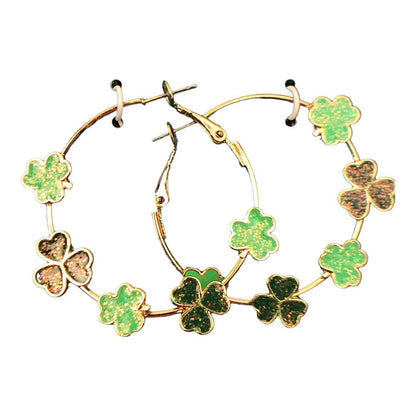 41715 - St. Patrick's Day Hoop Earrings - |Clear-109|
