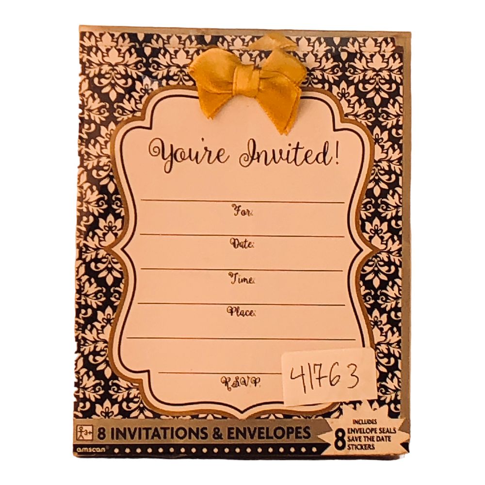 41763 - 6" Eye-Catching Invitations, 8 Piece 3 Pack for Parties and Weddings |R-42|