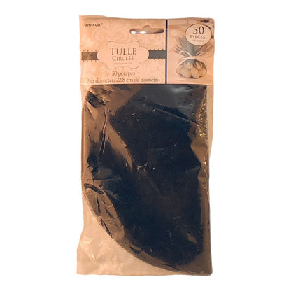 41827 - 9" 50 pc Black Tulle Circles - [H-49 & H-56]