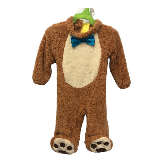 41851 - Cozy Plush Baby Brown Bear Hooded One-Piece Infant Outfit for 6-12 Months |BHA-9|