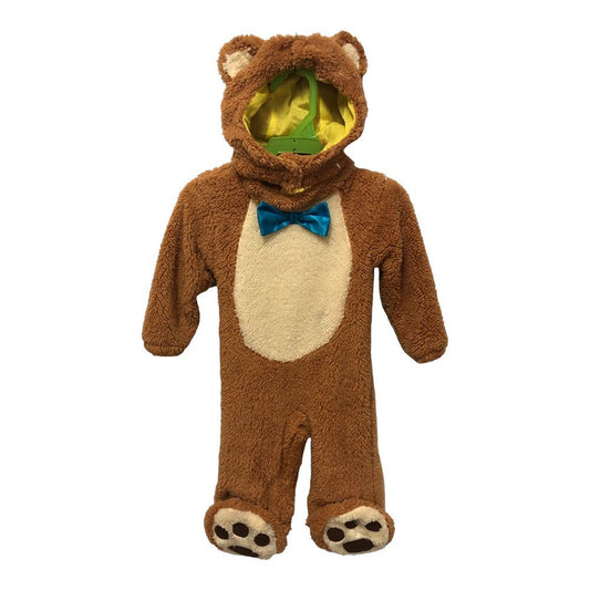 41851 - Cozy Plush Baby Brown Bear Hooded One-Piece Infant Outfit for 6-12 Months |BHA-9|