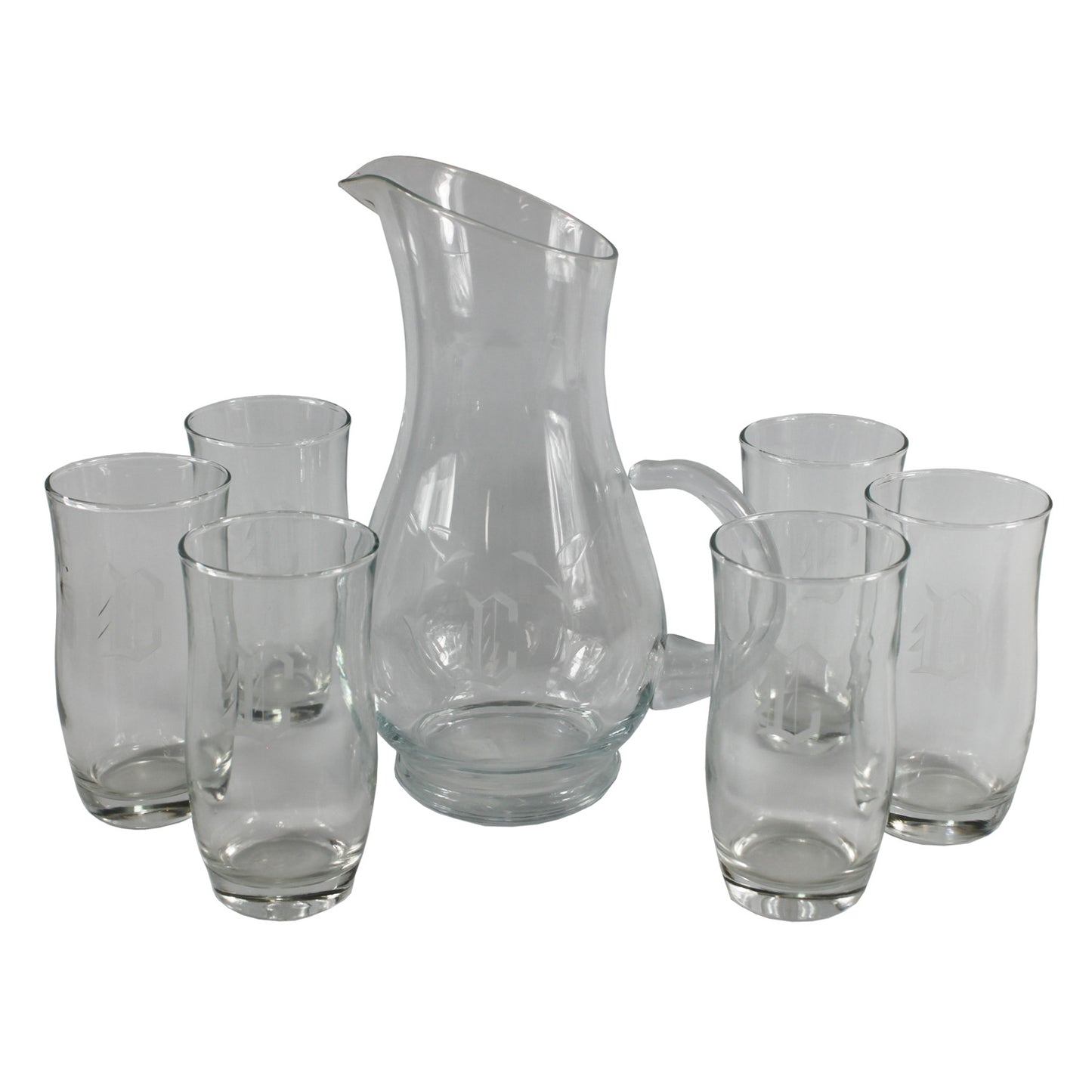 4194 - 10" Glass Pitcher with Six Glasses - |2-2|
