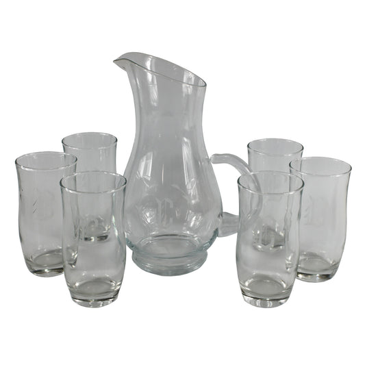4194 - 10" Glass Pitcher with Six Glasses - |2-2|