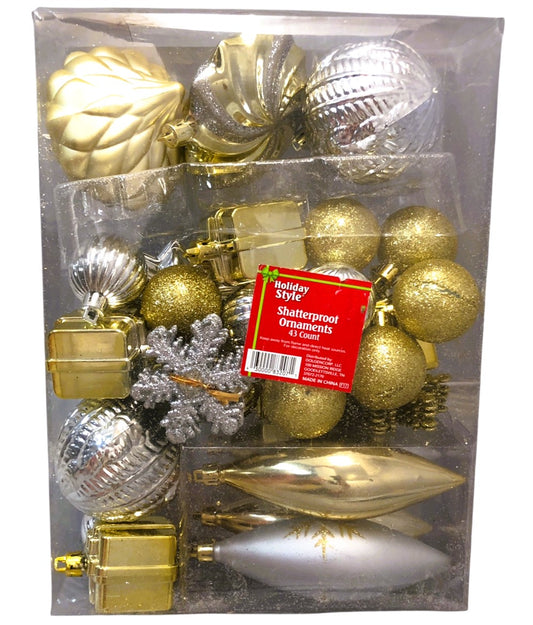 4207 - 43 Ct Gold Silver Christmas Holiday Ornament |Pod 1-73|