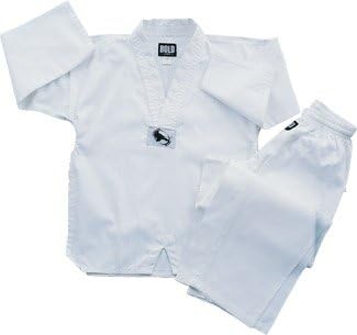 4211 - TKD V Neck 7 White Uniform with White Line - [w/Uniforms]