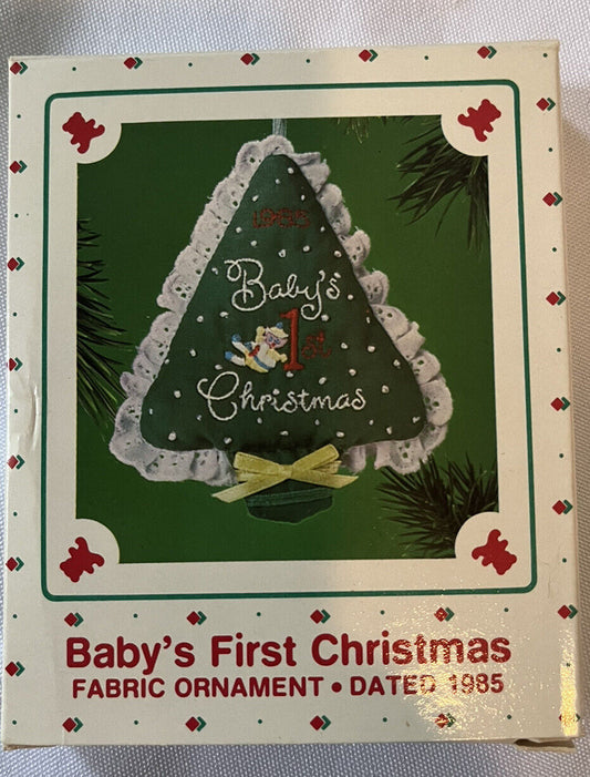 42407 - Hallmark Baby's First Christmas Fabric Ornament 1985 [Pod 1-65]