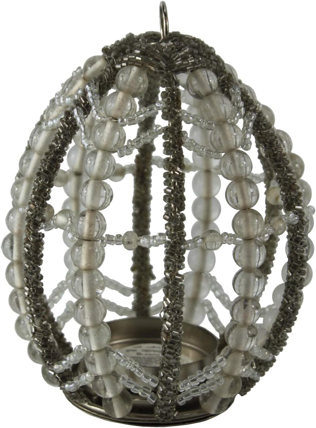 4244 - Silver White Hanging Candle Egg - [A-19-Top]