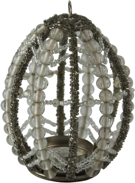 4244 - Silver White Hanging Candle Egg - [A-19-Top]