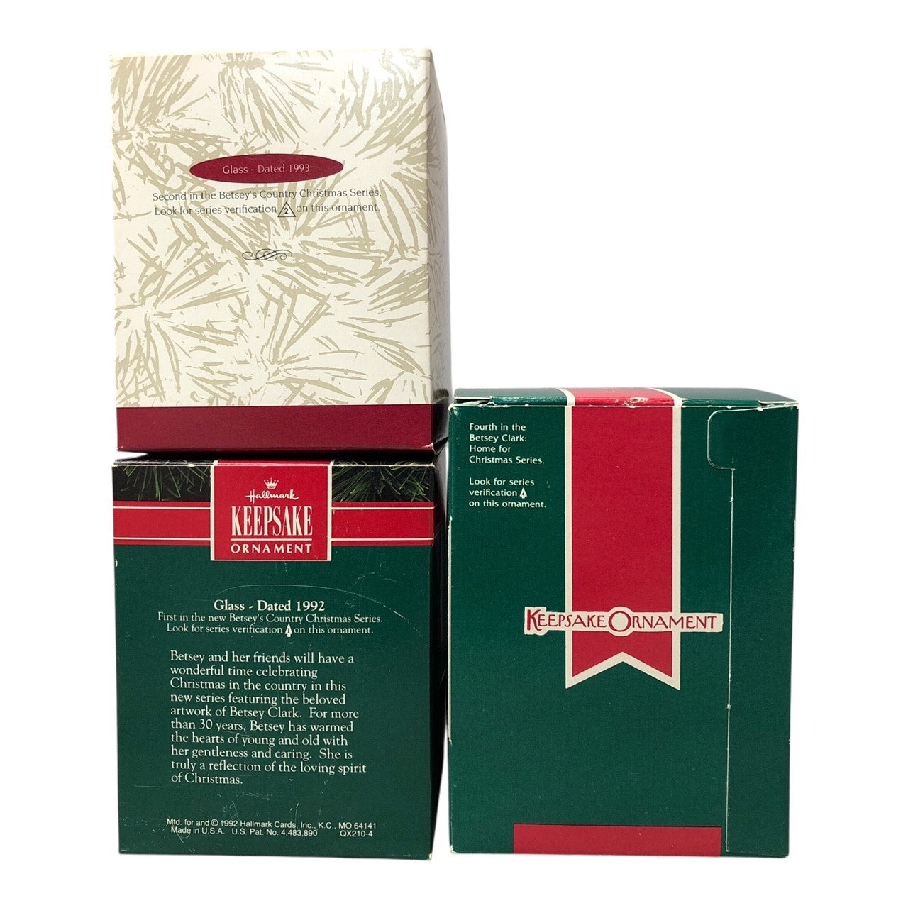 42491 - Set of 3 Hallmark Betsey Clark Home for Christmas Like-New Holiday Ornaments