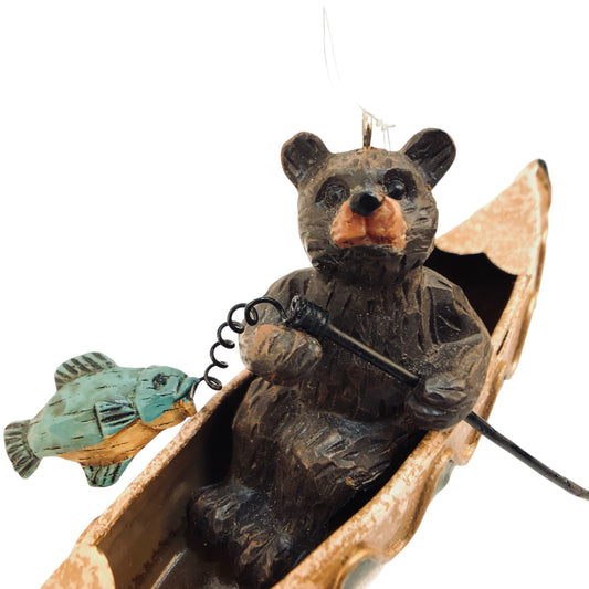 42591 - 5.5" Canoe with Brown Bear Fishing Ornament |TBD|