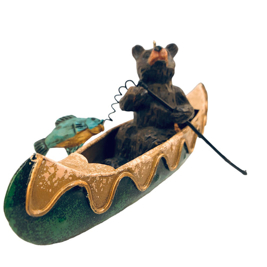 42591 - 5.5" Canoe with Brown Bear Fishing Ornament |TBD|