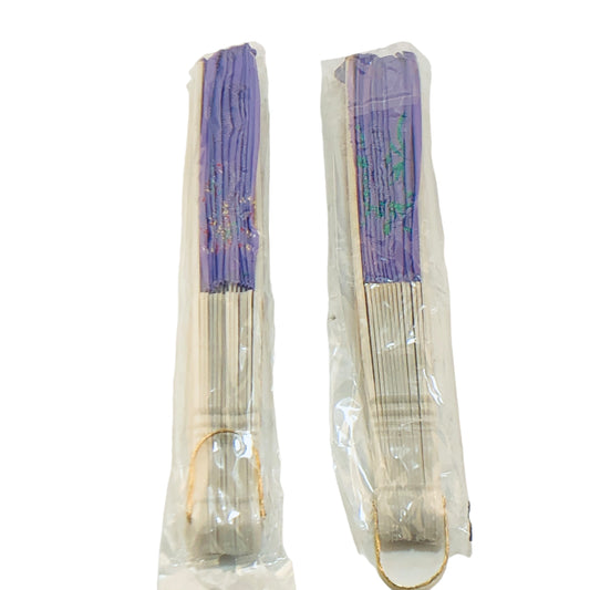 42617 - Set of 2 - 9" Spanish Purple Embroidered Fans - 10-10/ W-21 : AG COOL BEANS
