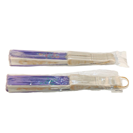 42617 - Set of 2 - 9" Spanish Purple Embroidered Fans - 10-10/ W-21 : AG COOL BEANS