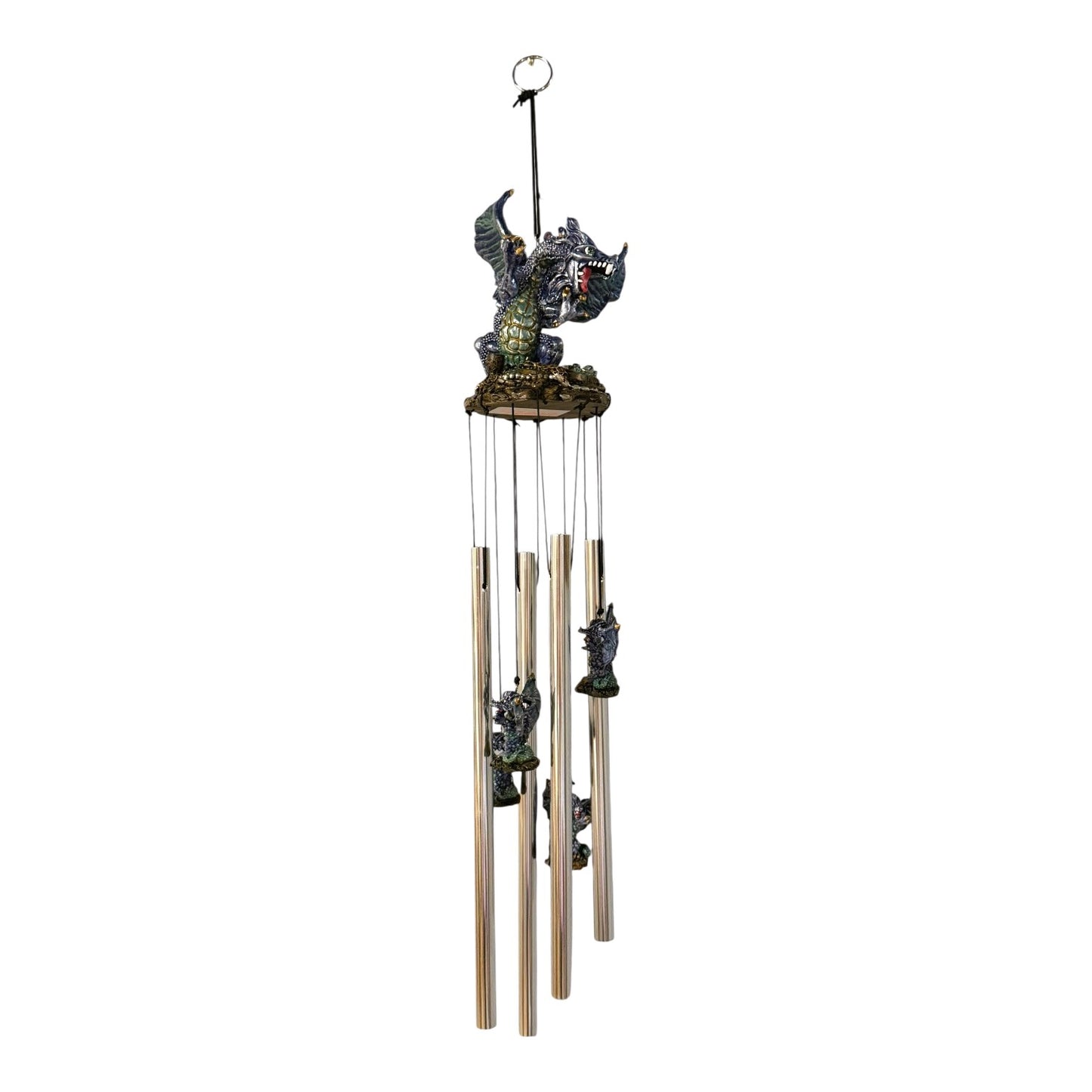 42639 - Windchime Purple & Green Dragon Holding Broken Arrows |G-12|