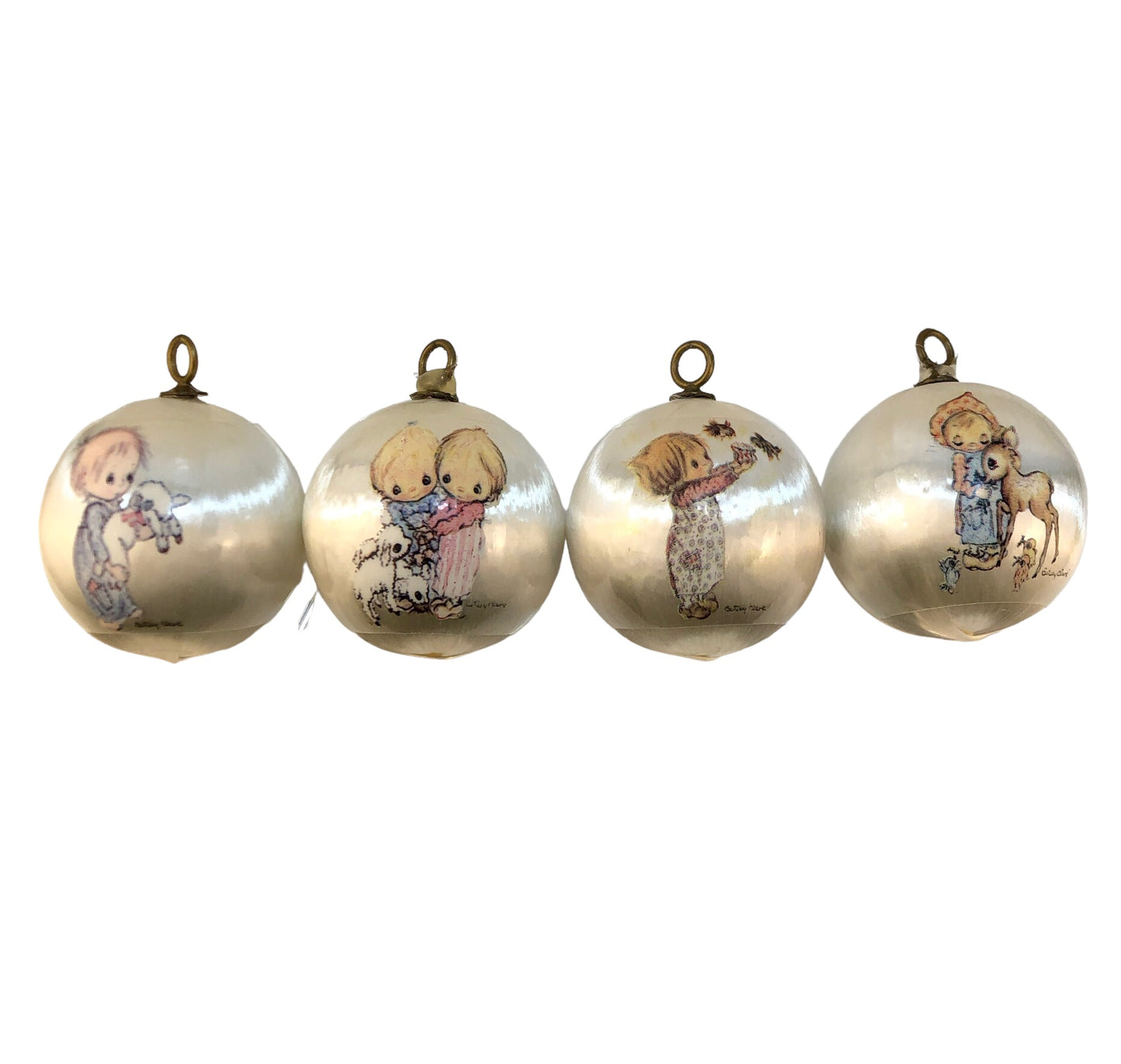 42753 - Vintage 1975 Buttons & Bows Hallmark Set of Four Satin Balls 2 Inches |TBD|
